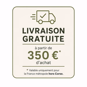 livraison gratuite àpd 350€ valable pour la France métropole hors Corse